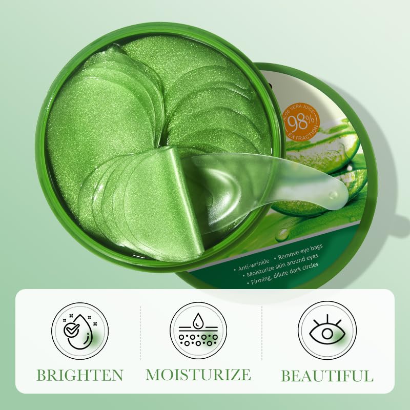 60Pcs Aloe Vera Collagen Eye Mask anti Dark Circles Eyes Bags Moisturizing Anti-Wrinkles Eye Patches Eyes Skin Care Products